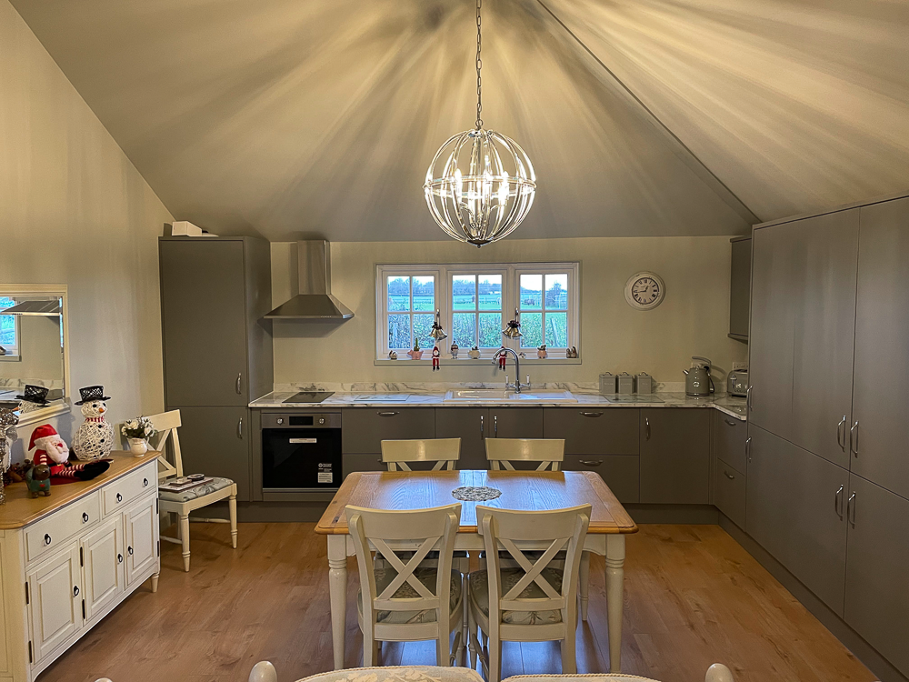 Inside a two bedroom living annexe by Timeless Garden Rooms