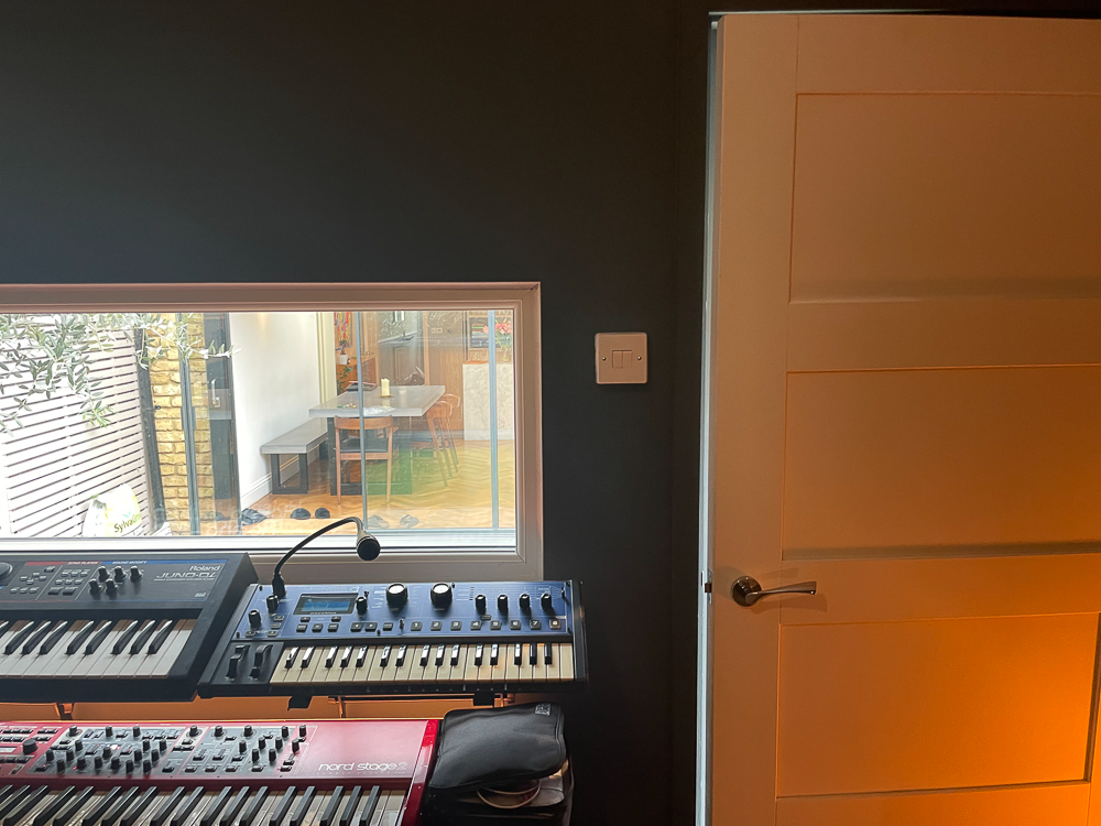A double skinned, double glazed window has been fitted in the acoustic studio