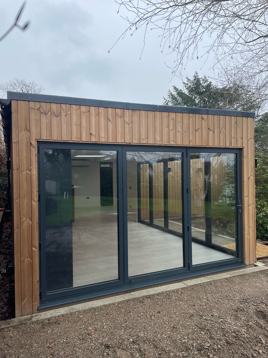 Bi-fold doors have been fitted on two elevations creating a corner of glazing