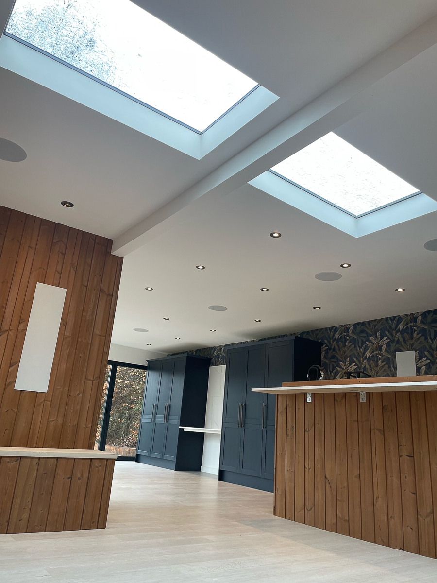 Large skylights flood the annexe with natural light