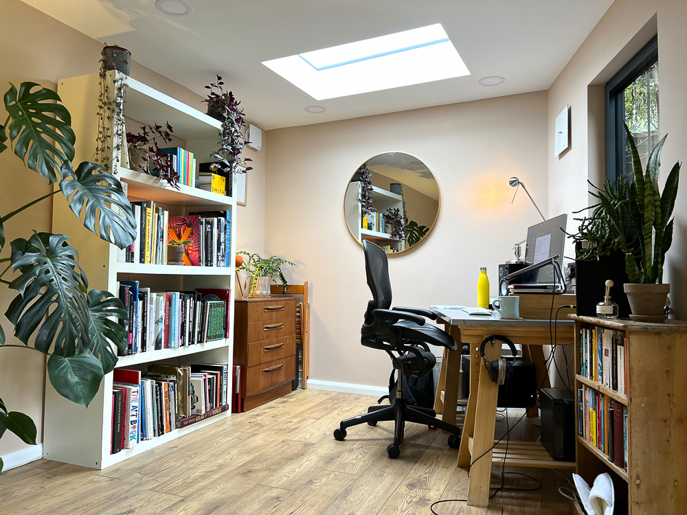 Office area in a bespoke A Room in the Garden design