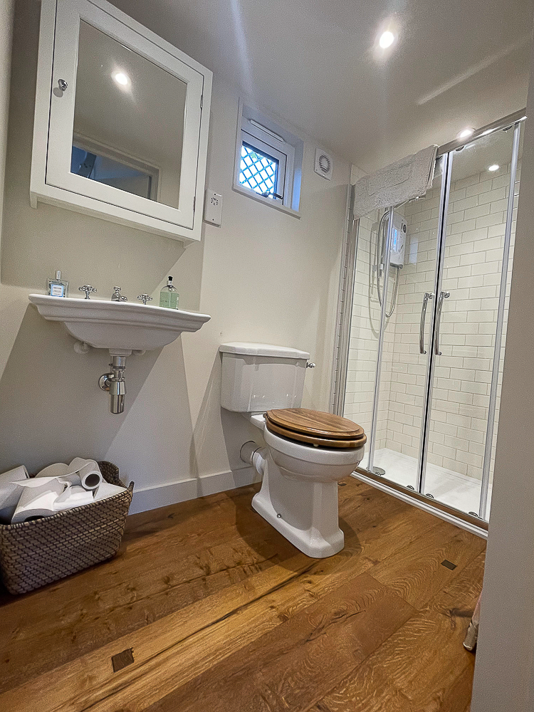 The annexe features a well appointed shower room