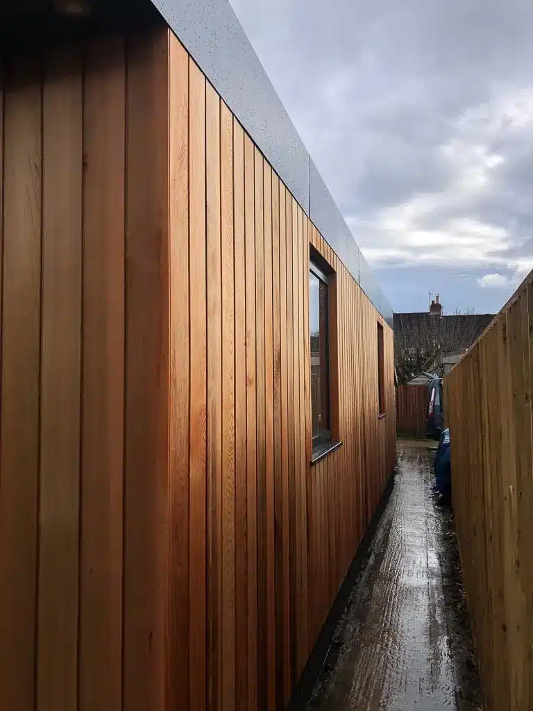Western Red Cedar has been used on the exterior