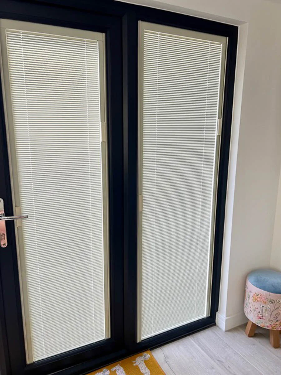 The doors and windows feature concealed magnetic blinds