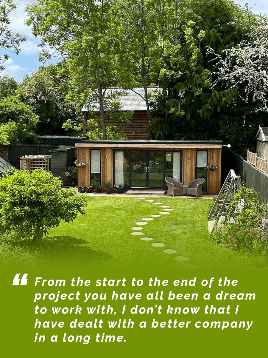 Testimonial from a Crusoe Garden Rooms Limited customer