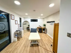 Swift Unlimited's client has created a professional clinic space for her physiotherapy business at home