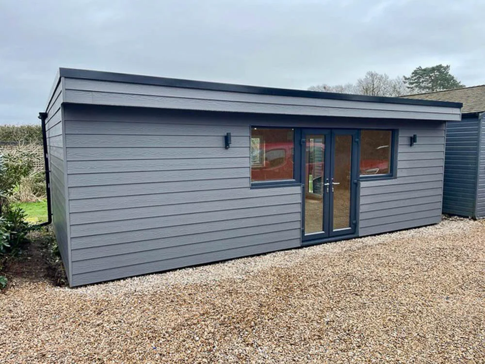 Cedral clad insulated workshop by Executive Garden Rooms