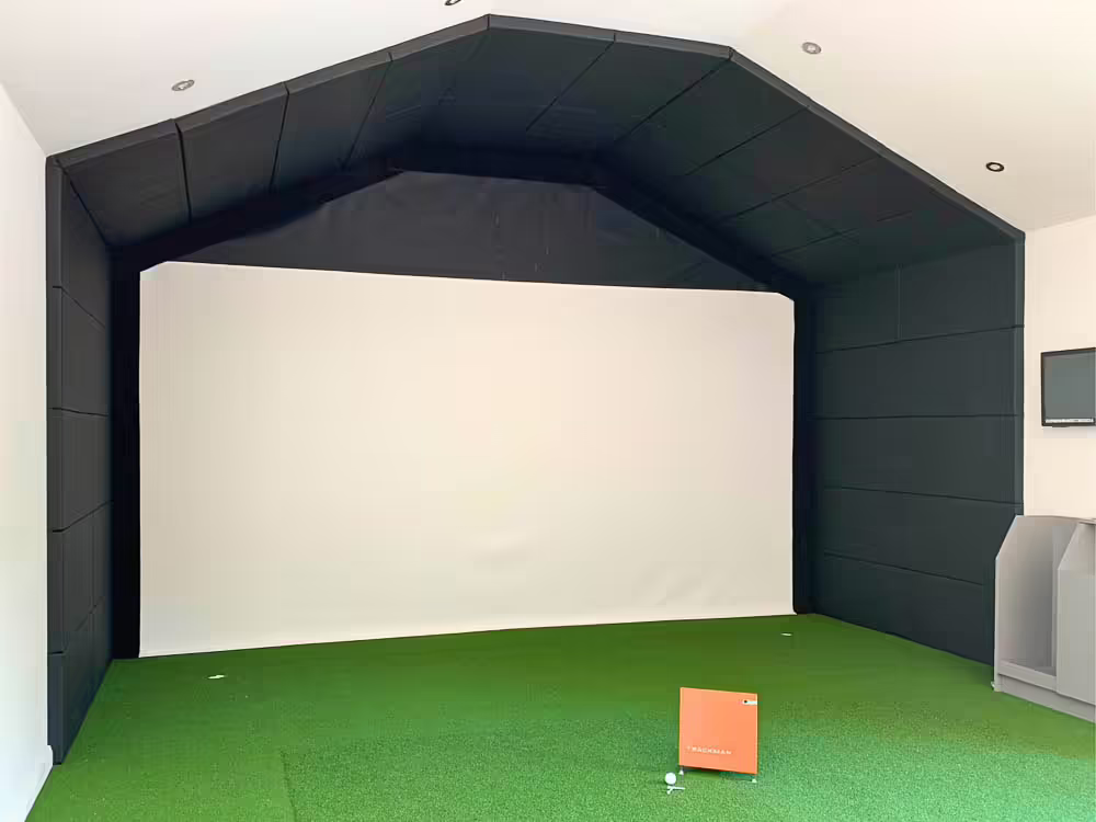 The garden room was designed around the requirements of the golf simulator