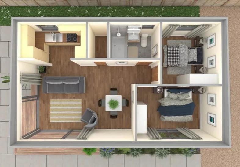 Two bedroom granny annexe by Bridge Garden Rooms