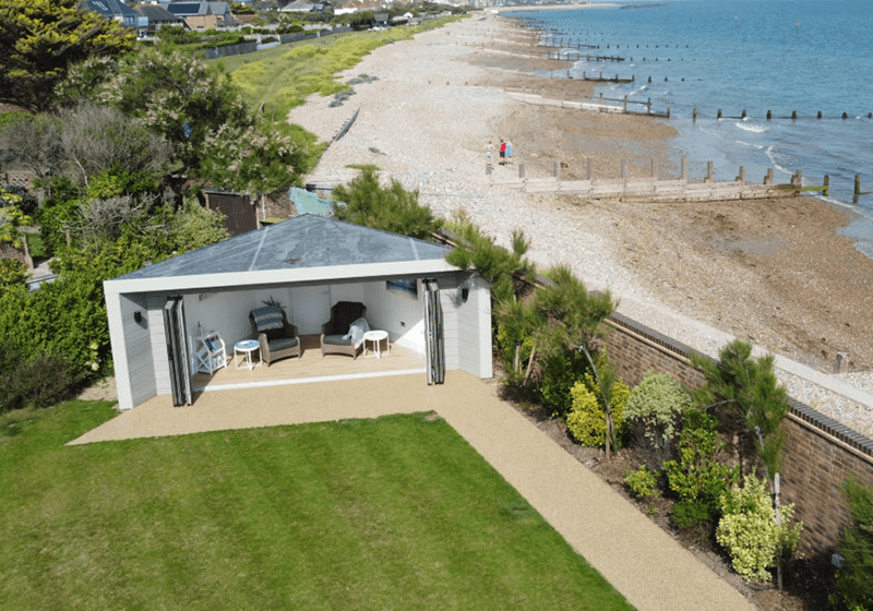 Triangular garden room by the sea, design by A Room in the Garden