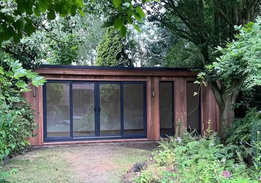 7m x 3.5m example of the Sanctuary Fusion design by Crusoe Garden Rooms Limited