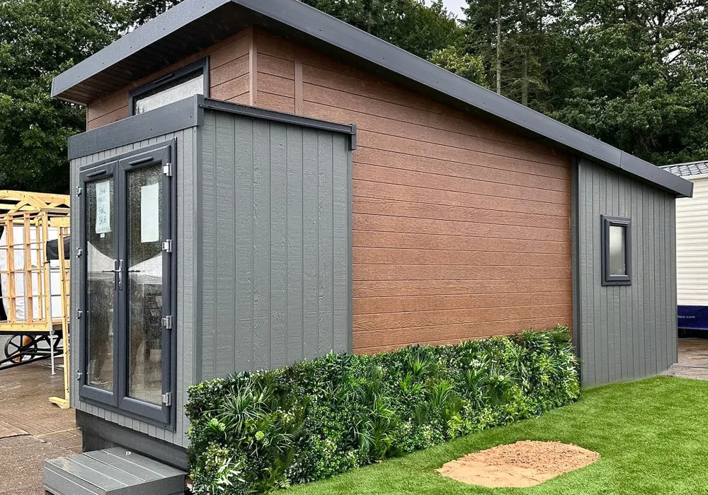 The ex-display 25.2 sqm SIPs annexe showing the CanExel exterior cladding