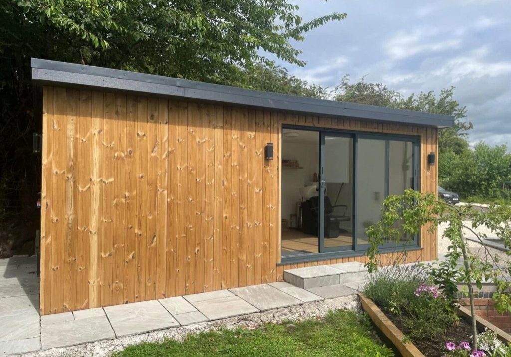 The 6.3m x 3.2m building has been divided to create two rooms