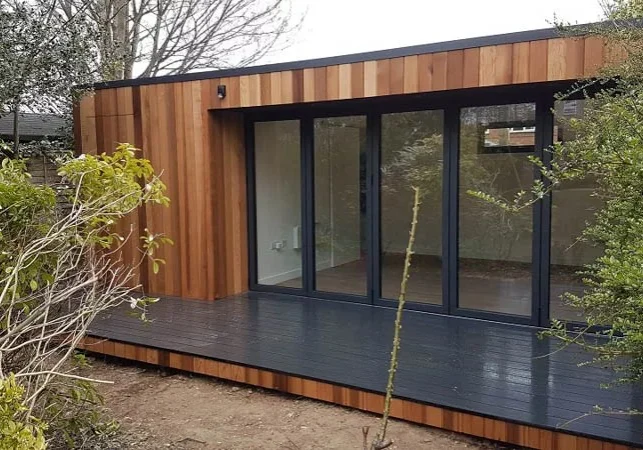 A modern family room in the garden