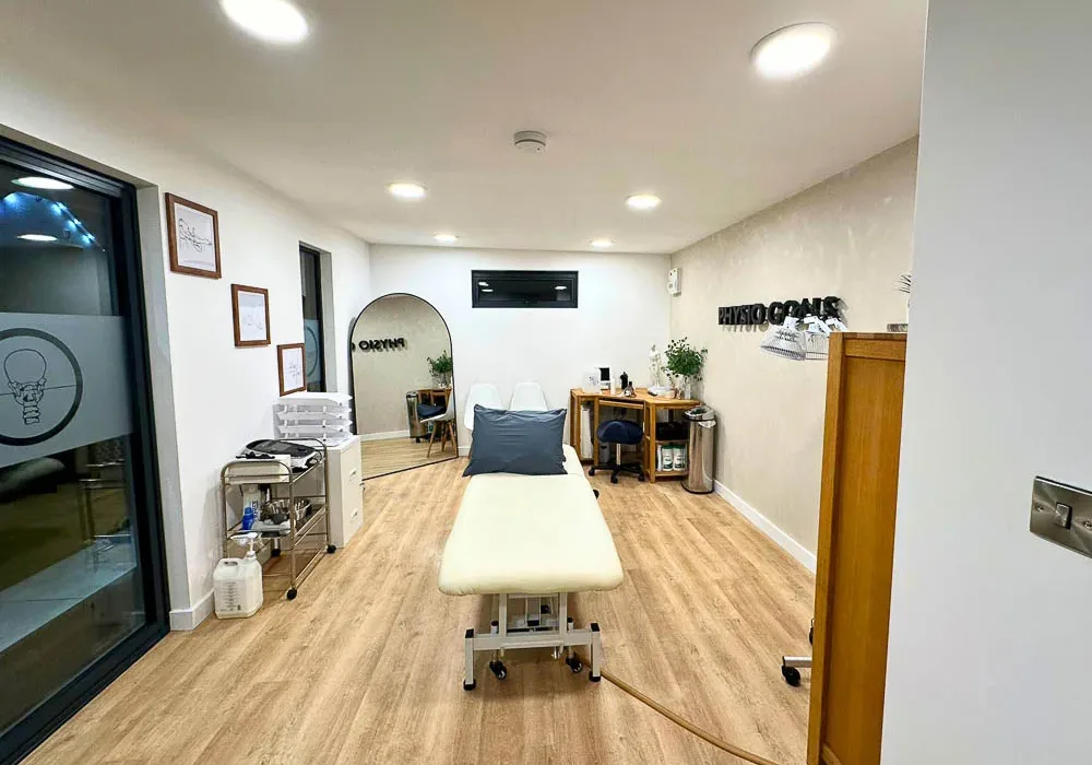 Swift Unlimited's client has created a professional clinic space for her physiotherapy business at home