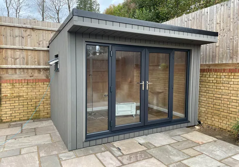 Garden office with maintenance free cladding by Hargreaves Garden Spaces