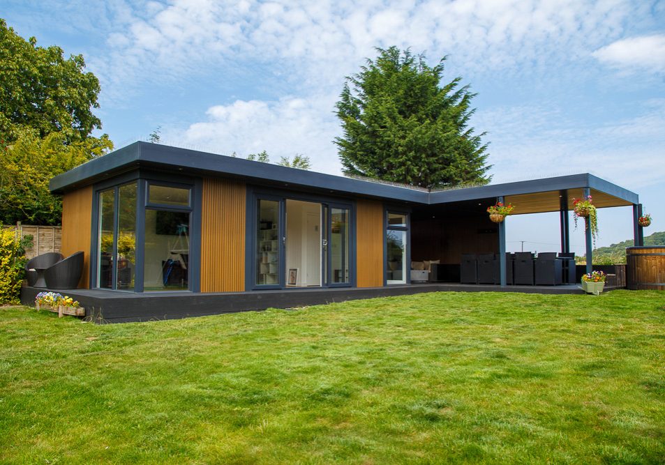 The L-shaped garden room has created year round indoor-outdoor living