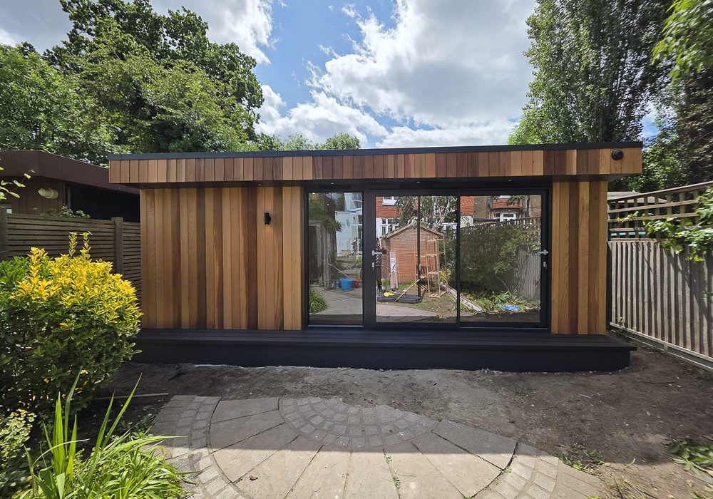 The garden room makes full use of the space available in the long narrow garden