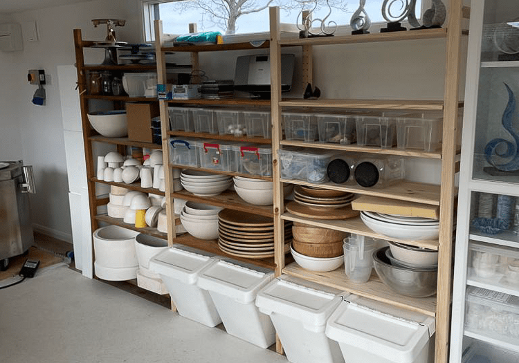 Garden room designed around the requirements of a ceramicist.