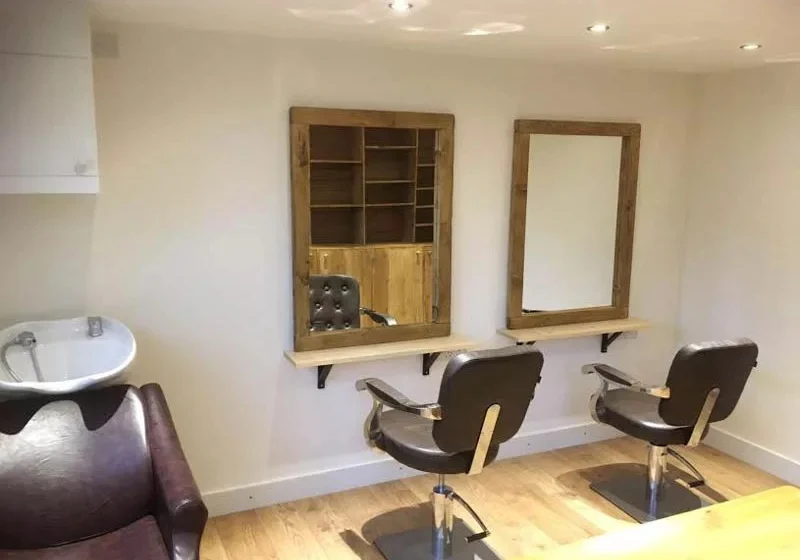 Modern hair salon in the garden