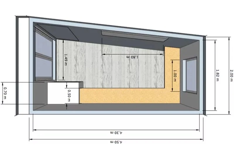 Insulated workshop with angled walls by Miniature Manors