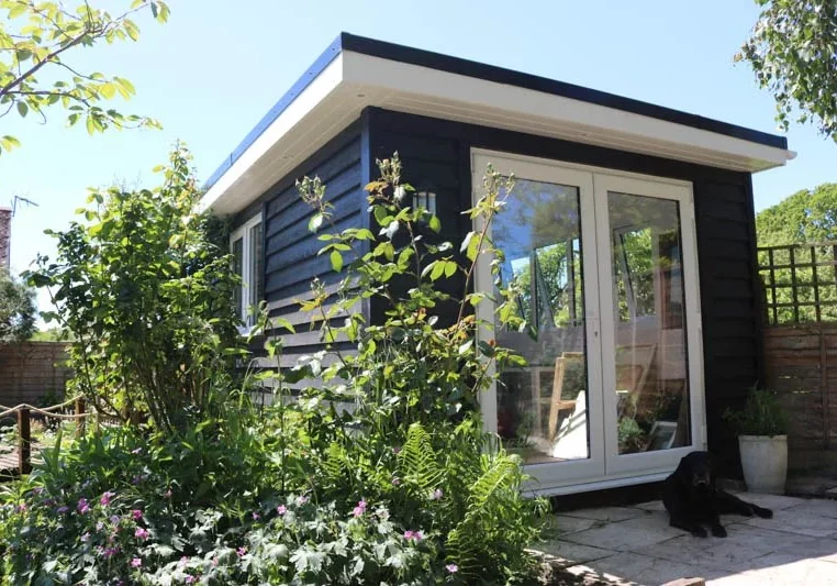 light filled painting studio in the garden