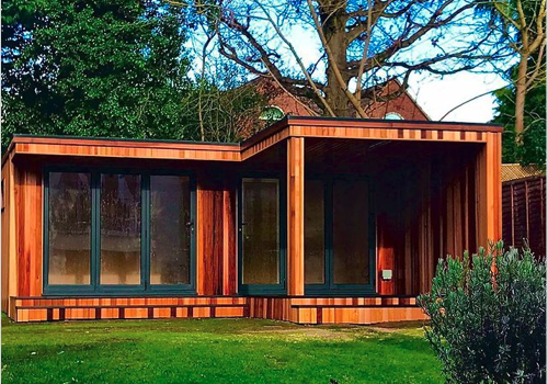 Modern Garden Rooms with l shaped canopy