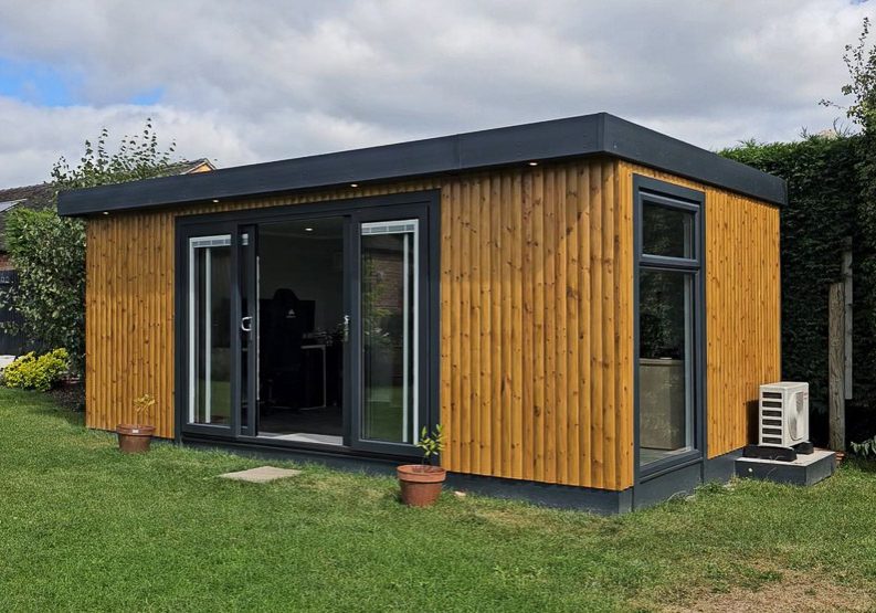 Redwood clad garden office by Cosy Garden Rooms
