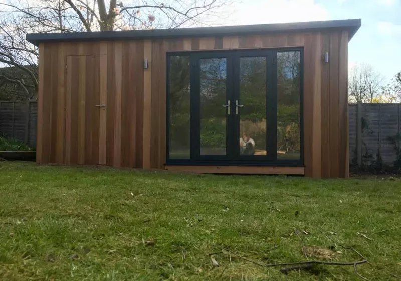 Cedar garden studio with secret shed