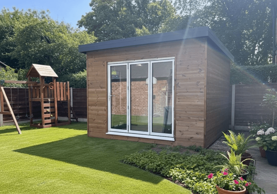 3.2m x 2.5m garden gym building by Lux Garden Rooms