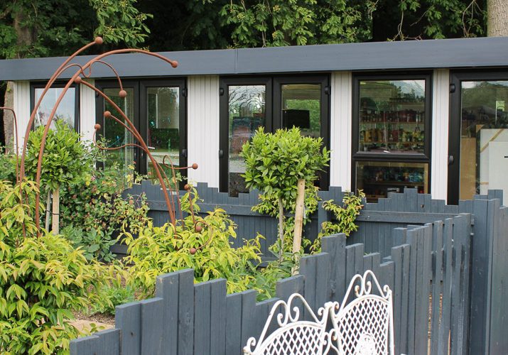 8.0m x 3.7m Evolve garden room by Smart Modular Buildings finished in Emerson Grey