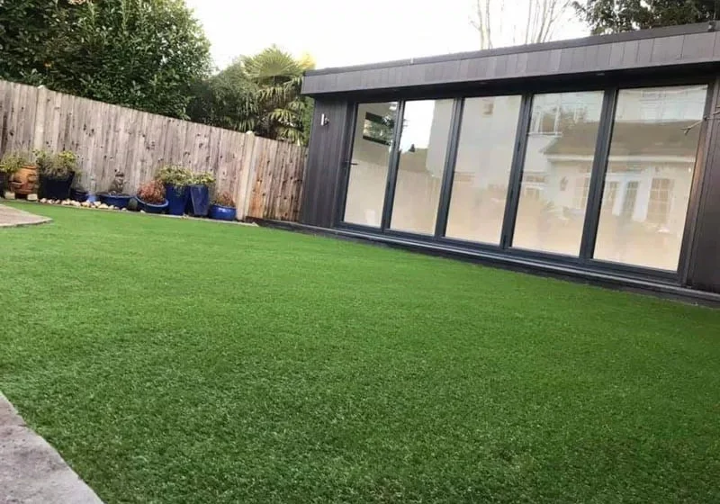 Garden room with composite caldding and bi-fold doors