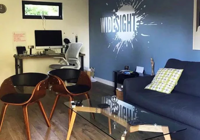 Modern outdoor office with shower room