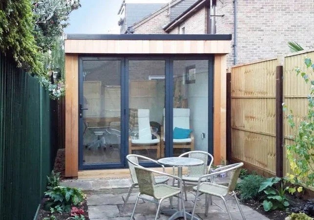 Garden office designed for a long thin London garden