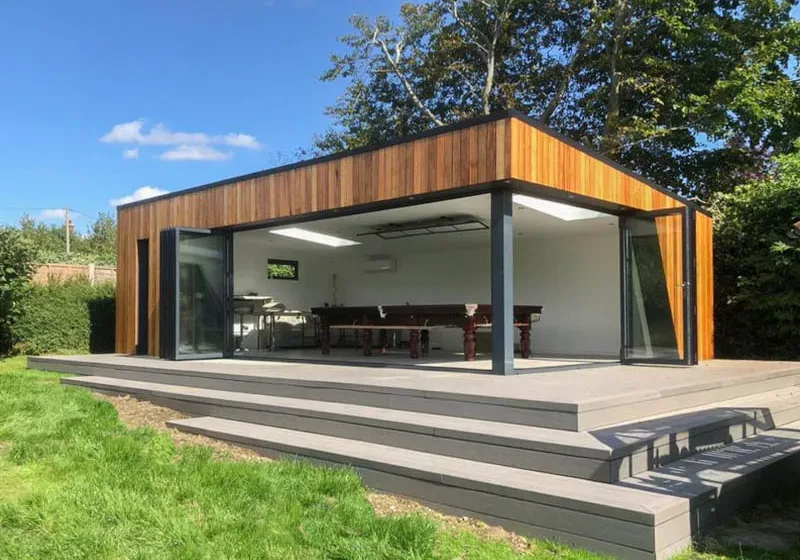 Amazing contemporary snooker room in the garden by Swift Garden Rooms
